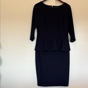 Calvin Klein Midnight Blue Peplum Midi Dress